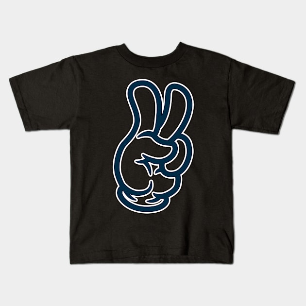 Peace Sign Hand - Comic retro Kids T-Shirt by OnePresnt